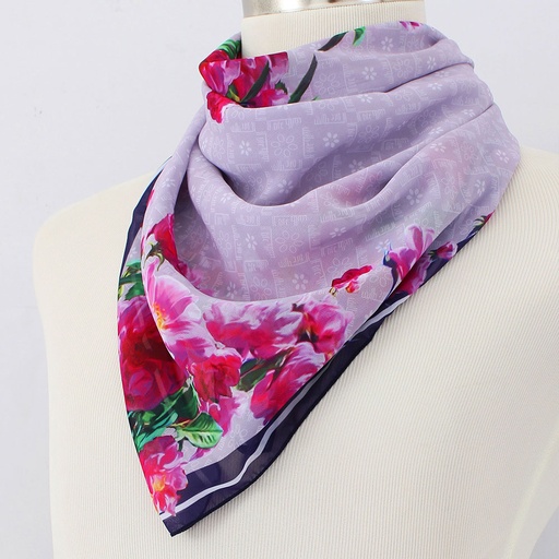 Flower Design Scarf with Chiffon Material