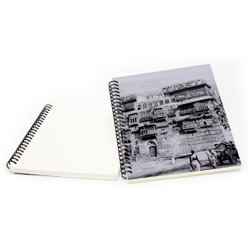  Wirebound Notebook - Al Bughdadi House Jeddah (Black/ White)