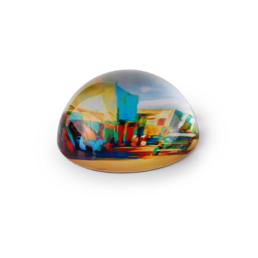 Round Glass Paper Weight - Khobar (Color)