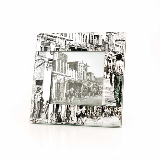 Square Shaped Glass Frame - Khobar (Black/ White)
