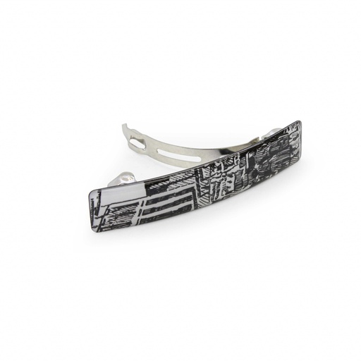 Long Thin Arch Hair Pin - Khobar (Black/ White)