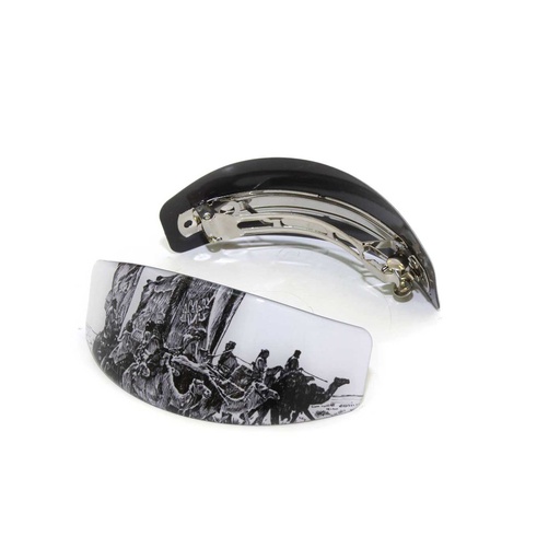 Ceramic Plate - Khobar (Black/ White)