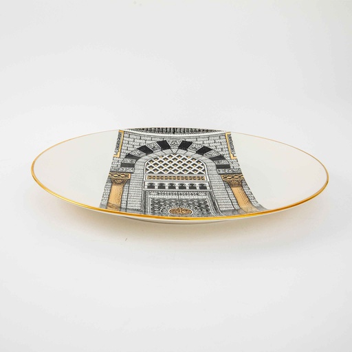 Ceramic Plate - Madinah (Black/ White)