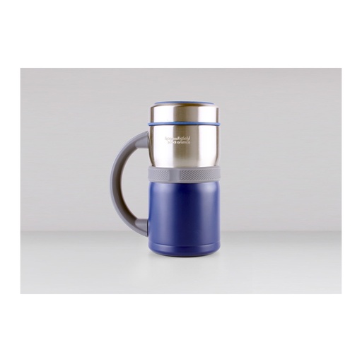 [GM-20-3012-A] Blue Plastic/Stainless Steel Mobile Auto Mug with Vacuum Insulation and Saudi Design