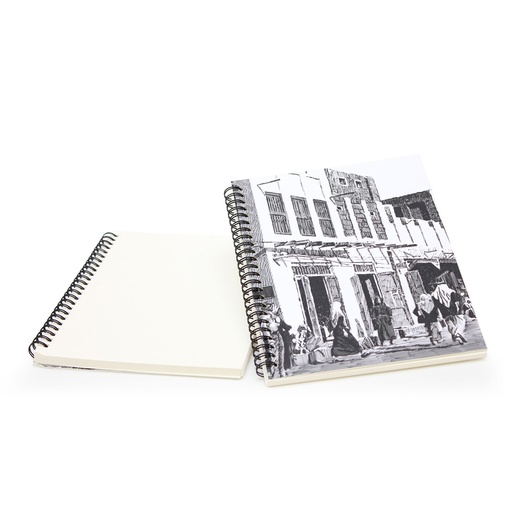 [GM-90-0005-KH-BW]  Wirebound Notebook - Khobar (Black/White)