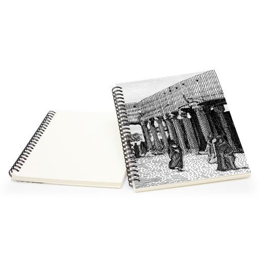 [GM-90-0005-R1-BW]  Wirebound Notebook - Qasr Al Hokm Riyadh (Black/ White)