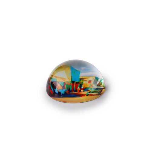 [GM-90-0012-KH-CL] Round Glass Paper Weight - Khobar (Color)
