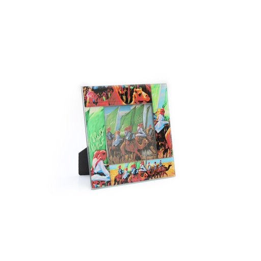 [GM-90-0036-UN-CL] اطار  مربع زجاجي ملون لتوحيد المملكة